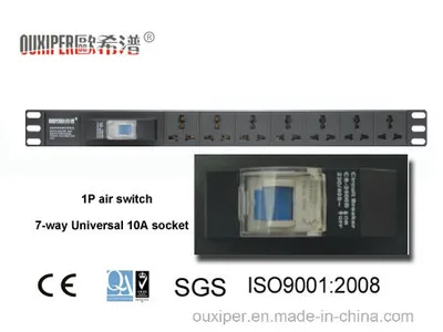 PDU multipresa per montaggio su rack con interruttore pneumatico 220 V 16 A 1 p